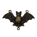 Antique bronze bat connector charm with three rings for DIY jewelry making - Large 3-Hole Bronze (58x31mm)