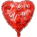 18-inch heart-shaped red rose balloon with silver I Love You foil print - Valentine's Heart Design 11