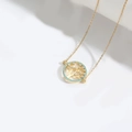 Collana Albero della Vita dorata con gemme blu e dettagli in zircone bianco - Albero della Vita Dorato