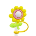 Silicone straw cover with yellow sunflower design and dust-proof plug decoration - 1704-40 Sunflower Style