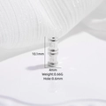 Primer plano del cierre de tornillo en plata S925 para joyería de perlas DIY - Estilo D Plata 4*10,1mm