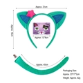 Green plush cat ear headband and tail set with star detail and face tattoos - Green Mermaid Cat Set (Headband+Sticker+Tail)
