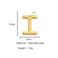 Gold stainless steel letter I pendant charm with brushed finish for DIY jewelry - Letter I