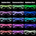 LED luminous party glasses set in various neon colors for Halloween glow decoration - Luminous Square Frames Mixed / Multicolor