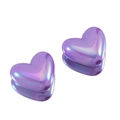 Polished purple heart-shaped acrylic beads with iridescent finish for DIY crafts - 10Pcs/Pack / Purple