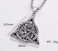 Vintage stainless steel Celtic triquetra pendant with mystical symbols and positive quotes - Single Pendant Style 4