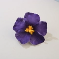 Artificial purple hibiscus flower hair clip with realistic yellow stamen for beach styling - Hibiscus / 9.5CM / Purple