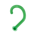 Green L-shaped glass nose stud and minimalist piercing jewelry on white background - Transparent Green 1x6.5x2mm