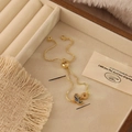 Pulsera de ancla chapada en oro con incrustación de nácar y cristales en joyero - 3# Estilo Ancla