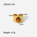 Detailed specs of retro 18k gold tiger eye ring with dimensions and 6.7g weight - Tiger Eye Braided Texture Style (JDR201781)