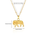 Polished gold elephant pendant necklace with 45cm chain and detailed measurements - Gold Elephant (Gray)