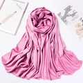 Macro shot of pink matte satin bawal scarf folded elegantly with stylish fashion props - 180*70cm / Dusky Pink