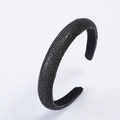 Sparkling black rhinestone headband in padded velvet style for a luxury hair accessory look - Black