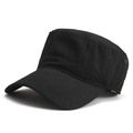 Classic black ripstop military flat top cap with breathable metal eyelets for outdoor wear - Black(5#)