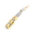 Portachiavi girasole in macramè fatto a mano con cinturino grigio e gancio dorato - 7# Marrone Giallo