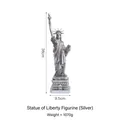 Moderna statua della libertà argento 38cm con base goffrata New York per arredamento casa - Argento