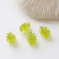 Detailed view of four translucent green resin grape pendants with gold metal ring hooks - Small Transparent Green Grape / 19*11mm