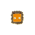 Pin de esmalte de león naranja con borde dorado y diseño de animal para mochilas - Estilo León Naranja (CZ1910-5)