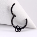 Black circular piercing jewelry with a snake design for nose or ear on a display - 19# Black - Snake Ring