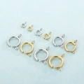 Goldene und silberne Edelstahl-Karabinerverschlüsse in verschiedenen Größen für DIY-Schmuck - 6mm / Stahlfarbe
