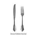 Retro relief patterns on silver stainless steel dinner knife and fork set - Knife and Fork 2-Piece Set