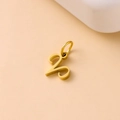 Exquisite gold stainless steel zodiac alphabet letter Z pendant with polished finish - Aries / Gold