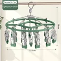 20 clips stainless steel round drying rack in luxury green finish for socks and lingerie - Round 20 Clips - Light Luxury Green