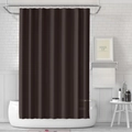 Detail of chocolate brown PEVA shower curtain with waterproof texture and sleek drape - Coffee