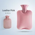 Bolsa de agua caliente rosa palo 2000ml de PVC con textura antideslizante y funda suave - 2000ml Rosa Palo + Funda de Terciopelo Cristal Suave