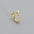 S925 silver gold-plated geometric screw-back hoop earring with sparkling micro-pave zircons - 925 Silver / Gold