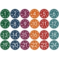 Christmas advent calendar stickers 1-24 round colorful numbered labels for holiday gifts - 6-Color Numbers