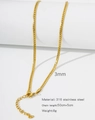 Detailed view of 3mm gold 316L stainless steel Cuban chain necklace with lobster clasp - HC0043G-Encrypted Embossed Chain
