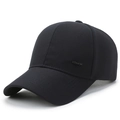 Classic black men's baseball cap with a metal 'FASHION' label for outdoor sports - Adjustable / Navy Blue