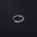Mini silver huggie earring with micro-paved clear cubic zirconia in a sleek finish - Silver