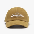 Vintage mustard yellow cotton baseball cap featuring white 3D letter embroidery - Adjustable / Ginger Yellow