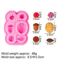 Pink silicone mold for nuts and berries shapes, perfect for DIY cake decorations - 2#B861 (Natural Nuts) / Pink