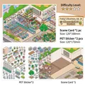 3D Isometric DIY sticker set with bird and flower market theme on PET material - Flower And Bird Market (open Today 28th Session)