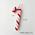 Red and white plush Christmas candy cane hanging ornament with 25.5cm height dimension - Large Candy Cane