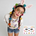 Easter face tattoo stickers with bunny and egg designs for festive party makeup - Happy Easter Lettering (BF-032)
