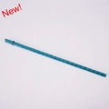Reusable dark blue Tritan straw with spiral texture and anti-drop ring buckle - 26cm / Lake Blue