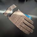 Men's winter gloves in brown plaid wool blend with black leather wrist strap and snap - S075 Khaki Plaid New With Leather Buckle