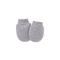 Newborn baby scratch mittens in grey soft knitted cotton fabric for infant protection - Gray Mittens