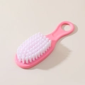 Pink soft bristle baby hair brush and massage comb for infant scalp care - Pink Brush