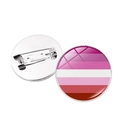 Broches Pride lesbienne arc-en-ciel avec base métallique polie et finition brillante - Drapeau Lesbien (Style 6)
