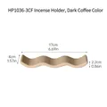 Portaincenso a onda minimalista in ceramica marrone scuro con finitura opaca liscia - HP1036-3CF Porta incenso a onda caffè scuro