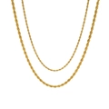 Classic 18K gold plated stainless steel rope chain necklaces set for elegant layering - 2mm Rope Chain