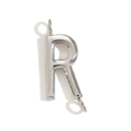 Minimalist stainless steel letter R pendant with silver finish for DIY jewelry crafting - Letter R / Steel
