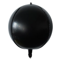 Glossy black 4D round aluminum foil balloon with metallic finish for party decoration - 32 inch / Black