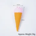 Realistic pink strawberry ice cream cone model, 15cm height display prop for shops - Pink