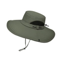 Sombrero de sol verde militar de ala ancha con malla transpirable y correa ajustable - Verde Militar